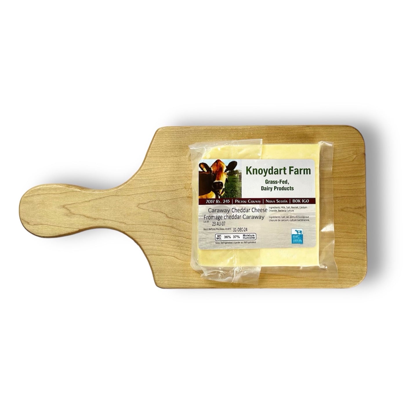 Package of Knoydart Grass-Fed Cheddar Cheese - Caraway